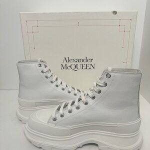 Alexander McQueen tread slick White leather Chunky Sole Sneakers
